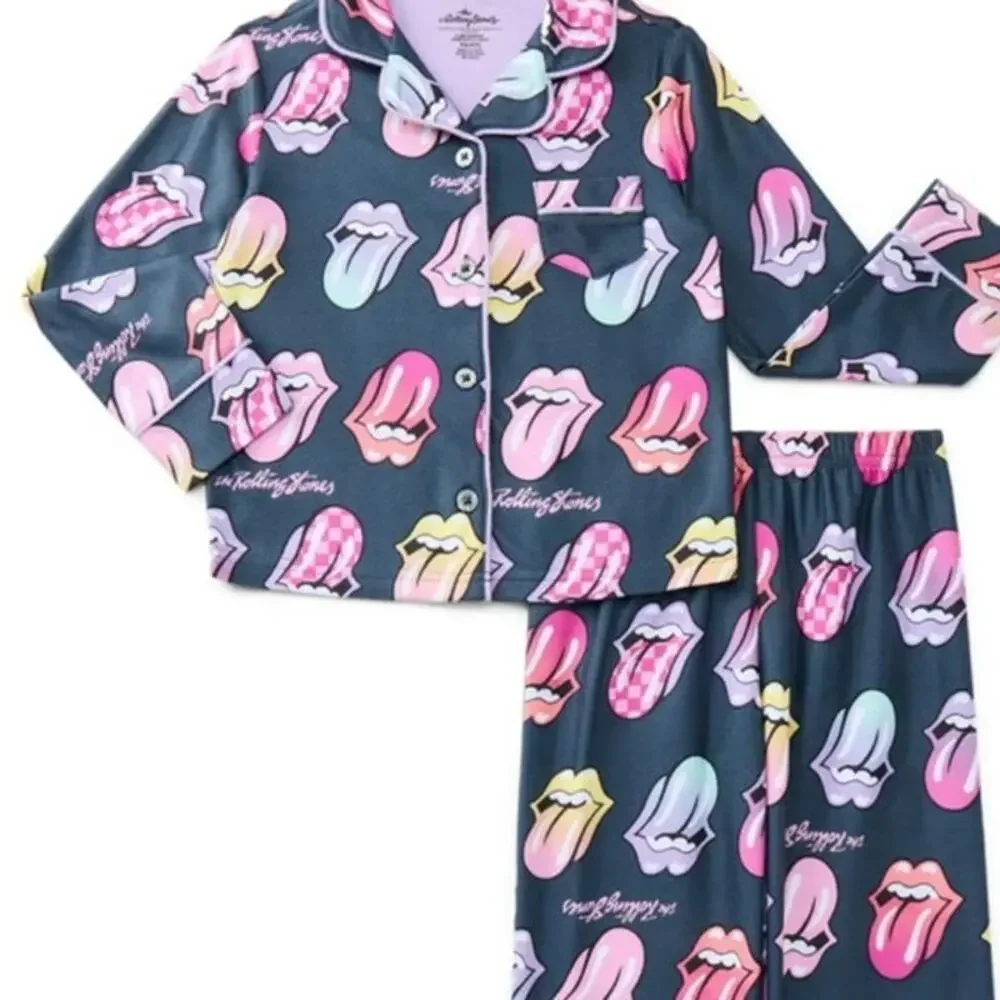 The Rolling Stones Girls Pajama Set size 7/8